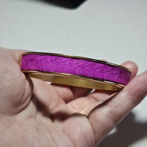 **Sale** J Crew Gold Tone And Hot Pink Magnetic Hinged Bangle Bracelet